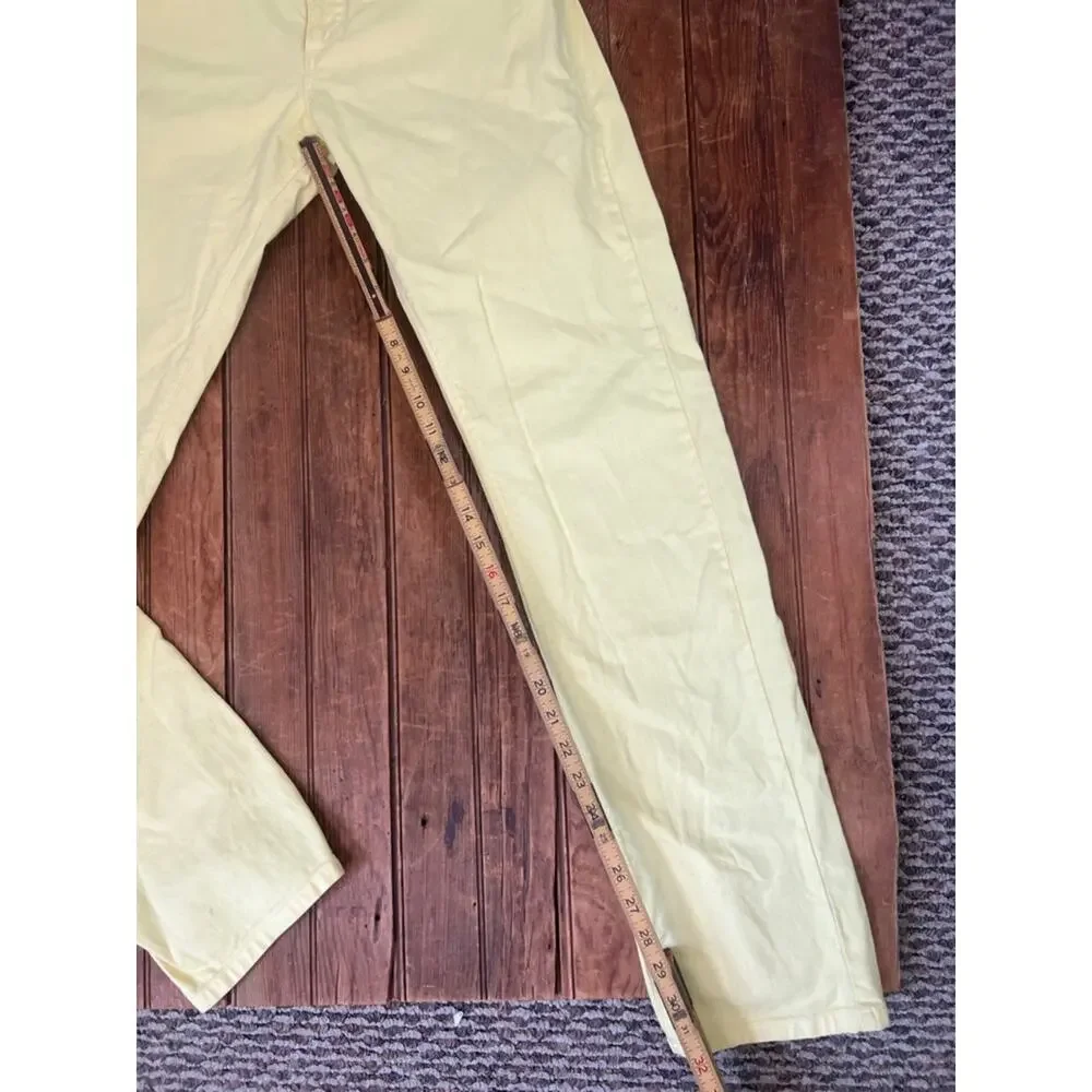 Women’s Massimo Dutti Pants bold Yellow Cotton straight leg